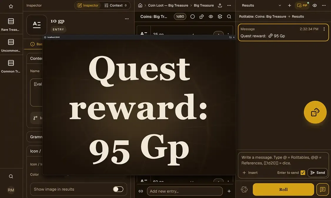 Displaying a quest reward from a random loot table