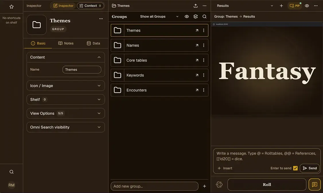 Fantasy RPG theme for medieval or high fantasy settings
