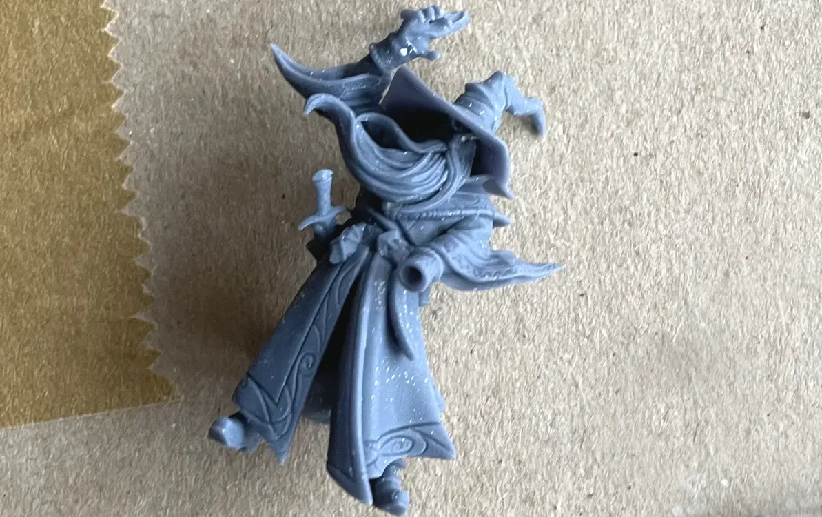 Cornelius Greathat wizard miniature before assembly and painting